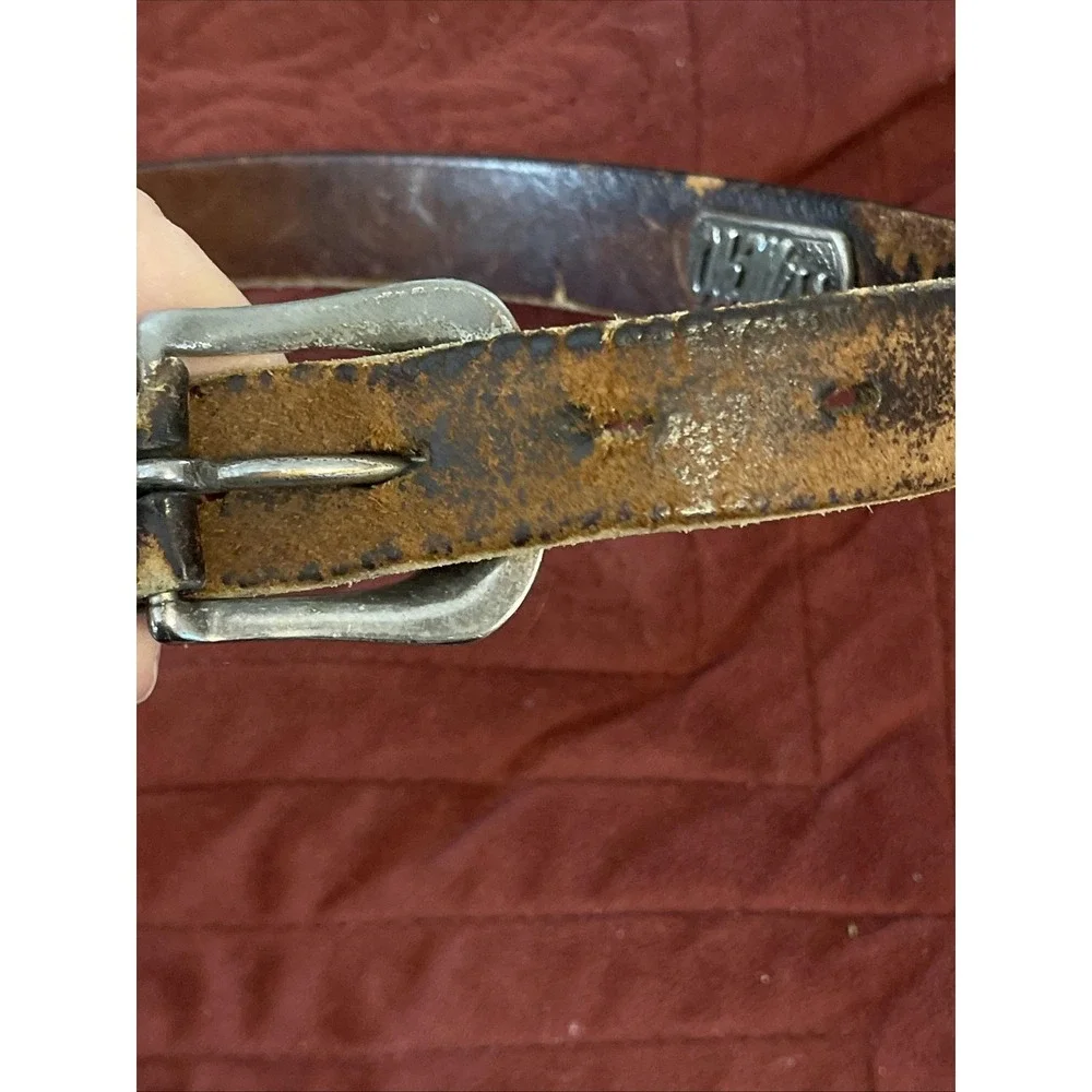 THRASHED Ole Miss Rebels Belt Mens‎ Size 40 Brown NCAA College Football Leather